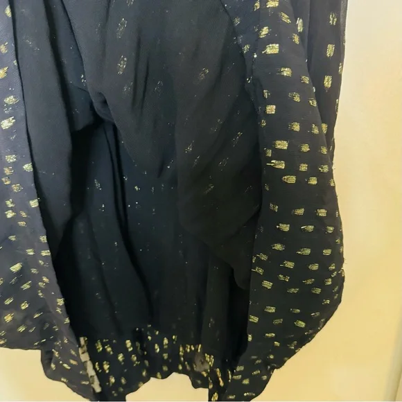 NWT | Nasty Gal | Black & Gold Spot Strappy Smock Mini Dress | Size XS - Picture 9 of 10